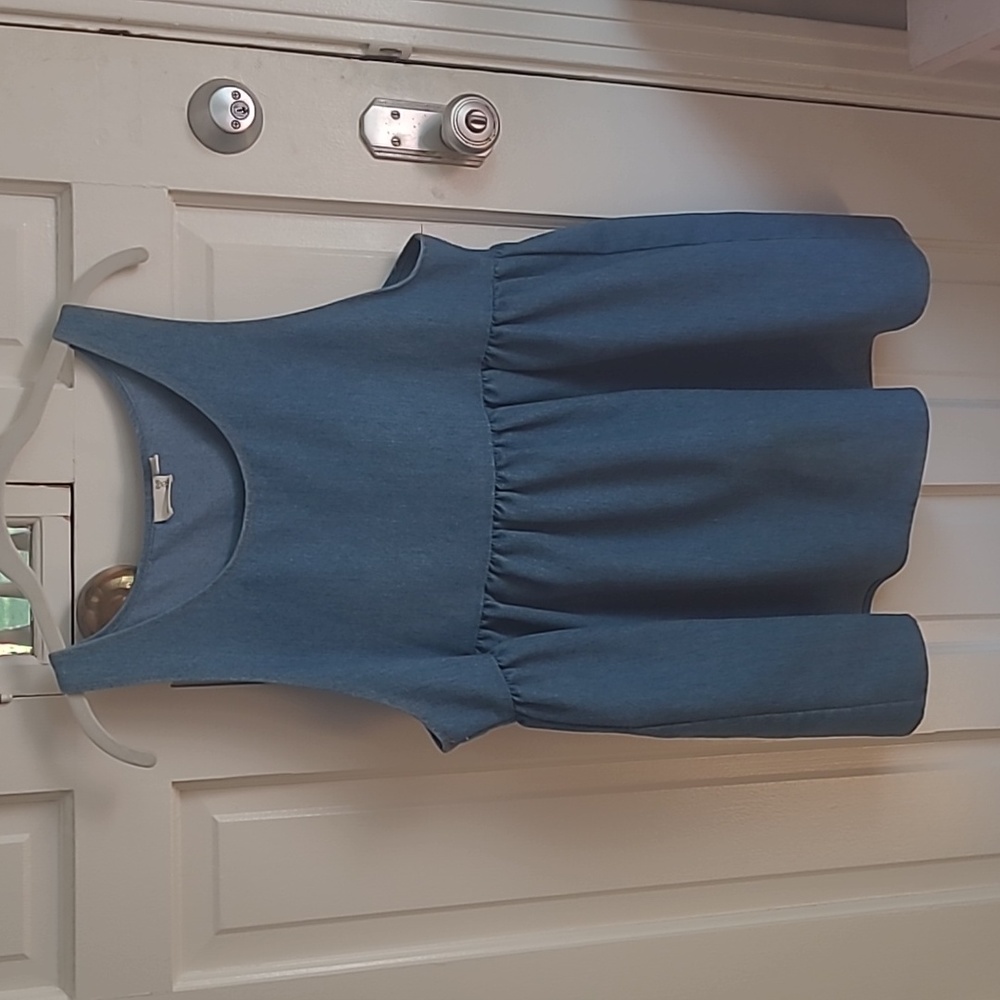 Denim babydoll mini dress